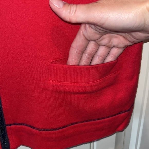 WOMEN red lightweight fleece Orvis full zip vest nautical patriotic size M - Picture 4 of 9